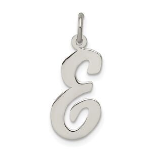 Sterling Silver Madison Collection LG Classic Script Initial E Pendant
